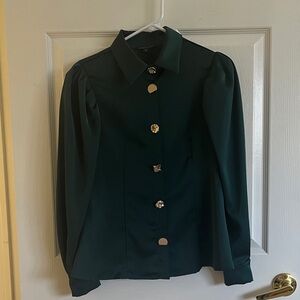Alberto Makali Deep Green Button-Down Shirt